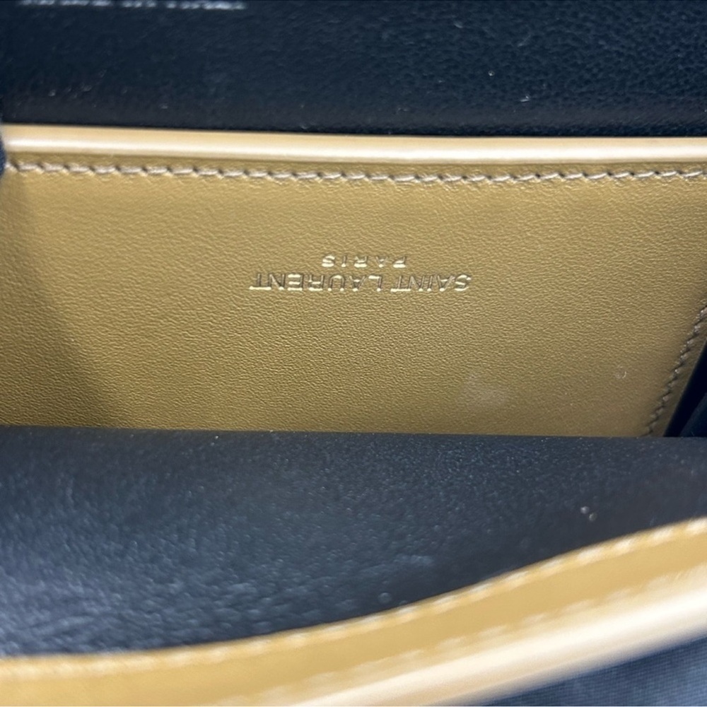 Saint Laurent YSL tan leather clutch/chain wallet made in Italy - Picture 8 of 11